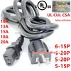 UL Certified US Standard Three-Prong Power Cord, 10A/13A/15A, American Medical Extension Cord.