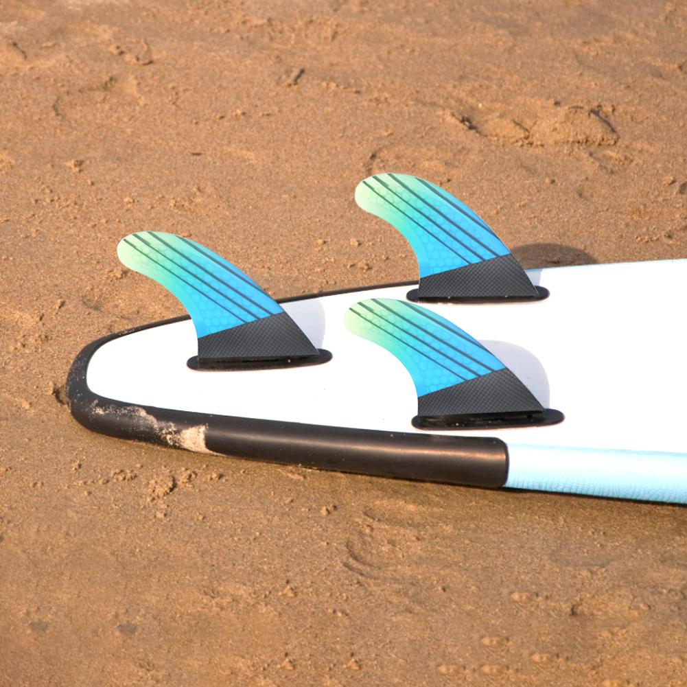 Fiberglas FCS2 Stylische blau-grüne Farbverlauf-Surfboard-Heckfinne Flexibles Surfzubehör
