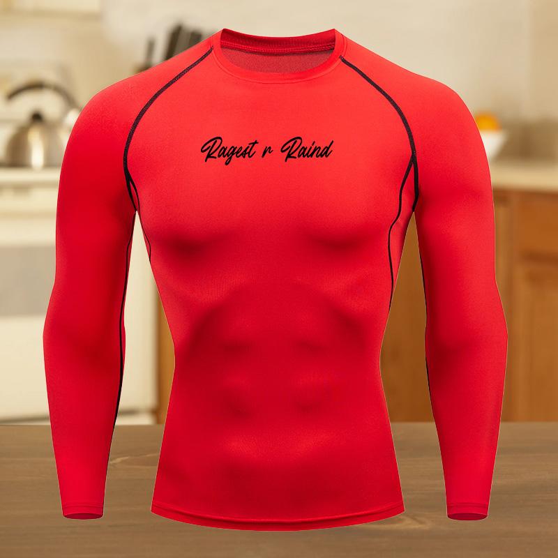 Clothing Fitness Compression Running T-Shirt Suit Tops Bat T-Shirts for Men Quick-Drying Gym Stretchy Sportswear Jersey Tee For