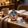 Holiday Keepsake Ornaments Glowing Christmas Ornament with Lanyard, Unique Styles Miniature Glass Pendant LED Tree Hanging Accessories Light,