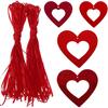 NUOBESTY 40pcs Glitter Heart Swirl Hanging Decoration, 3D Heart Shape Ornament Love Hanging Cutouts Valentines Banner Heart Garland Streamers
