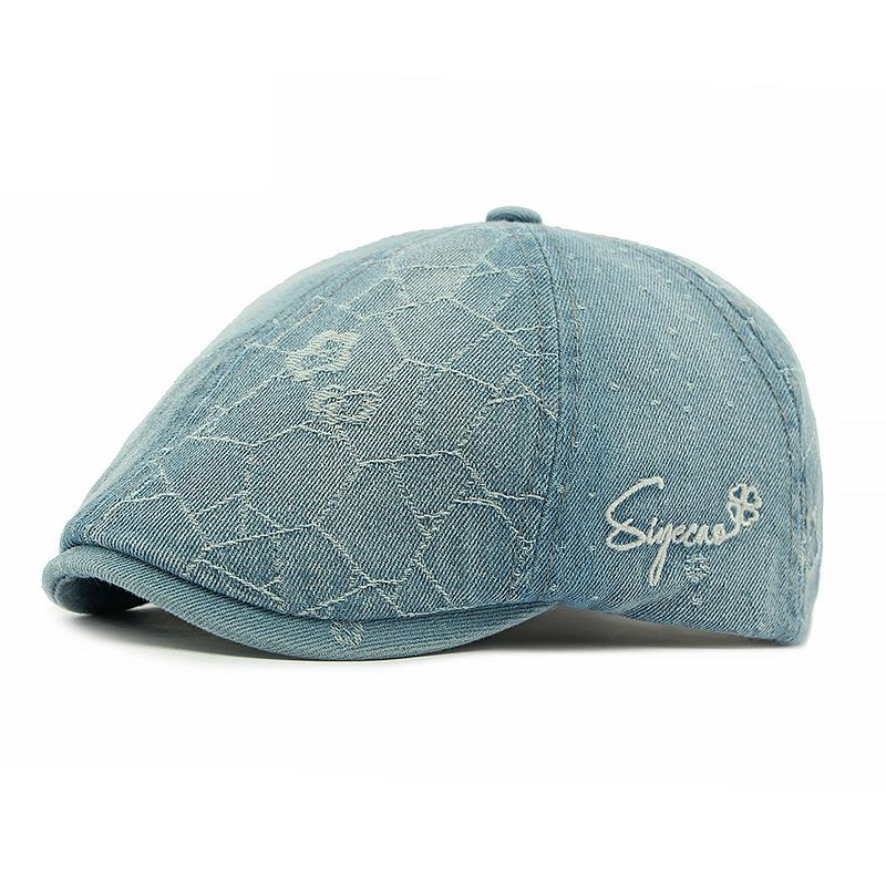 Beret Women's British Vintage Denim Cap Forward Cap Newsboy Cap