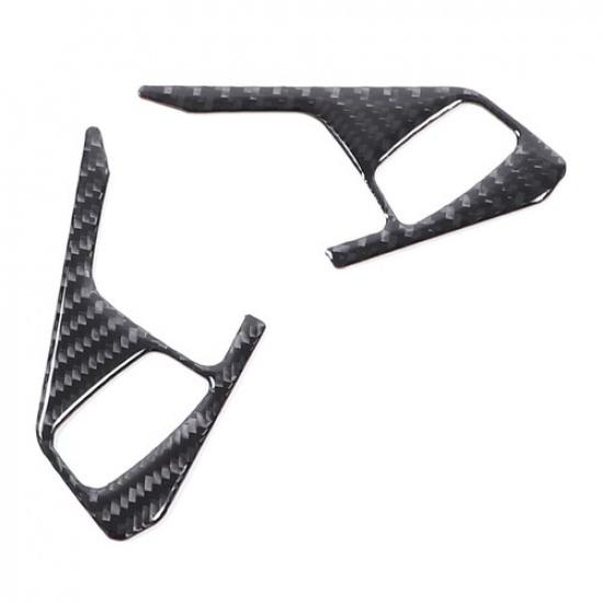 Black Soft Carbon fiber Steering Wheel Button sticker cover For Corvette C8 20+