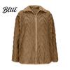 Winter Coat for Women Fleece Jacket Stand Collar Zip Up Sherpa Autumn Fuzzy Long Sleeve Fall Casual Outerwear with Pockets Soft Comfortable