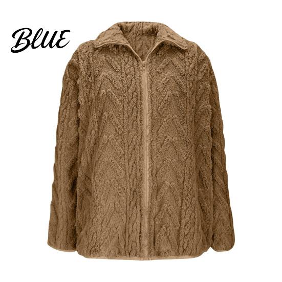 Winter Coat for Women Fleece Jacket Stand Collar Zip Up Sherpa Autumn Fuzzy Long Sleeve Fall Casual Outerwear with Pockets Soft Comfortable