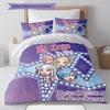 Re Zero Pattern Bedding Quilt Set Quilt Cover Pillowcase Home Birthday Gift(1 * Duvet Cover + 2 * Pillowcase, Without Core)