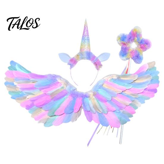 Cosplay Wings for Theatre Performances Angel Feather Kids, Colorful Wing Costume Accessory Fallen with Elastic Straps Strap Halloween Party, Cosplay,