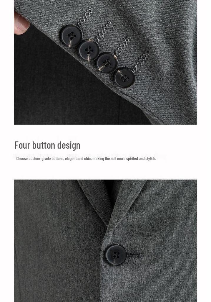 Men's Slim-Fit Business Casual Suit Set for Weddings and Interviews