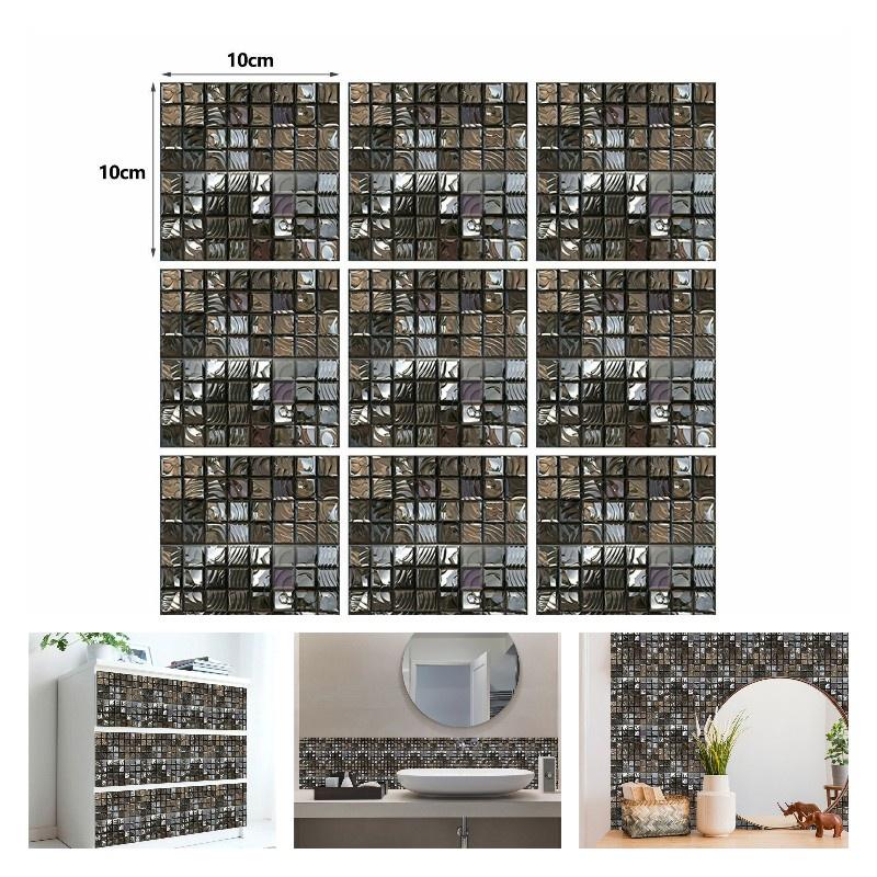 Abstract Mosaic Ceramic Tile Sticker For Home Renovation Waterproof Kitchen And Bathroom Decoration