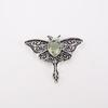 Green Amethyst Gemstone 925 Sterling Silver Jewelry Vintage Pendant 1.2" Gift CP-31-15