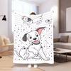 1pc Cute Cartoon Dalmatian Puppy Black Spots Flannel Throw Blanket Easy Care, Skin Friendly, Sturdy Construction, Soft Wrap Your