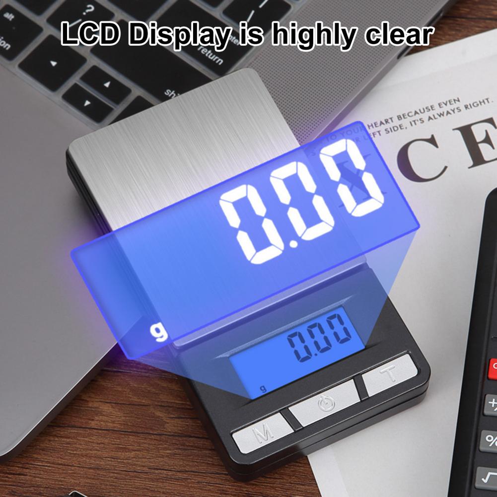 Solar Jewelry Scale With Calculator Cover LCD Screen 6 Units Conversion Tare Function High Accuracy Pocket Scale
