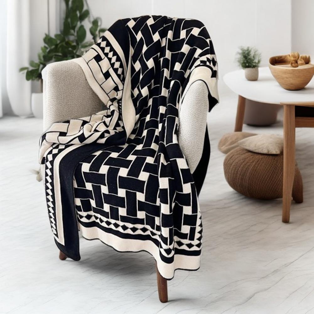 Double Layered Blanket Air-conditioned Room Shale Blanket Vintage Blanket Office Nap Single Sofa Blanket Decoration