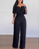 Damen Ein-Schulter V-Ausschnitt Jumpsuit: Locker, Gerade, Vielseitig