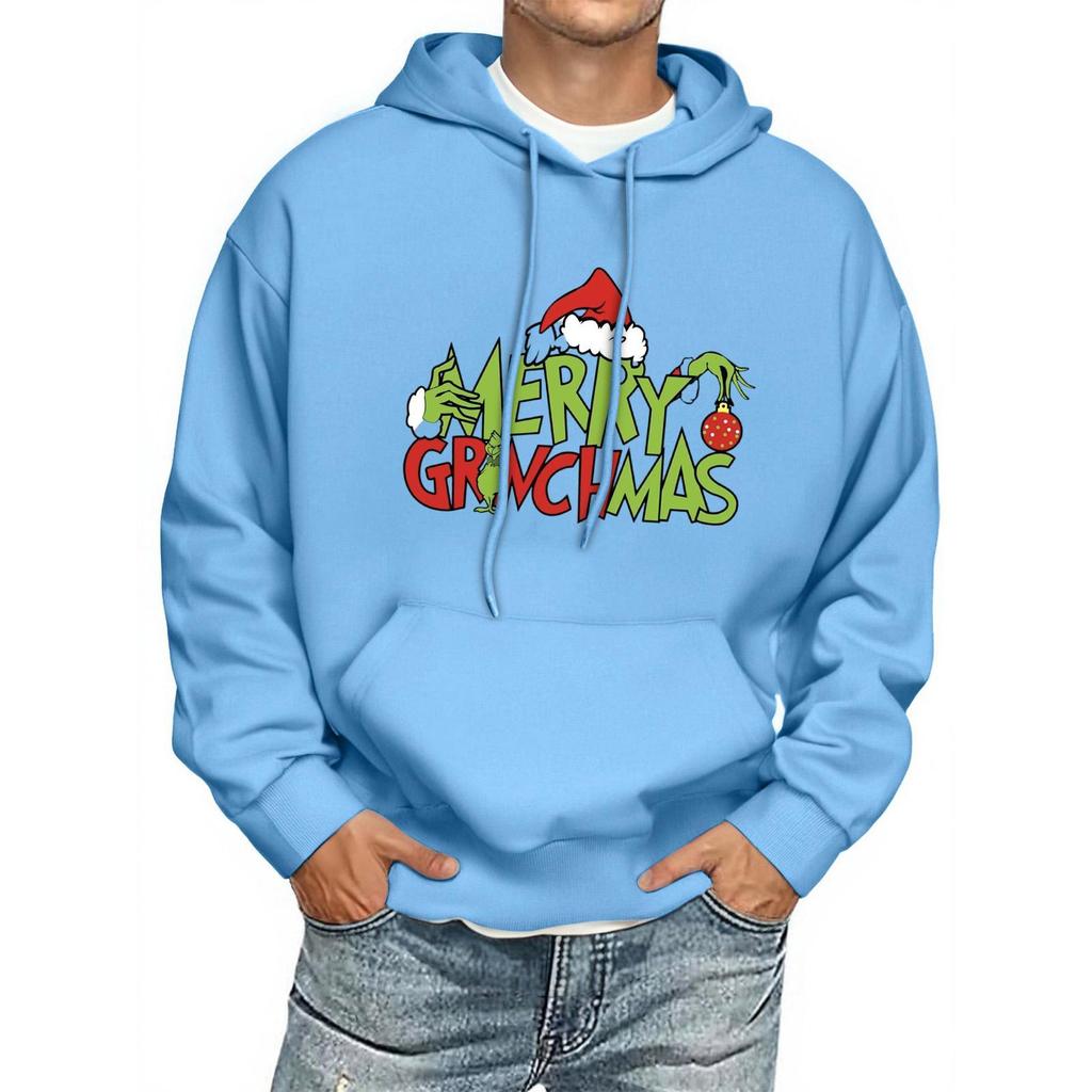Men's Print Hooded Sweatshirt Long-Sleeve Casual Pullover Hoodie Hooded Sweatshirt
