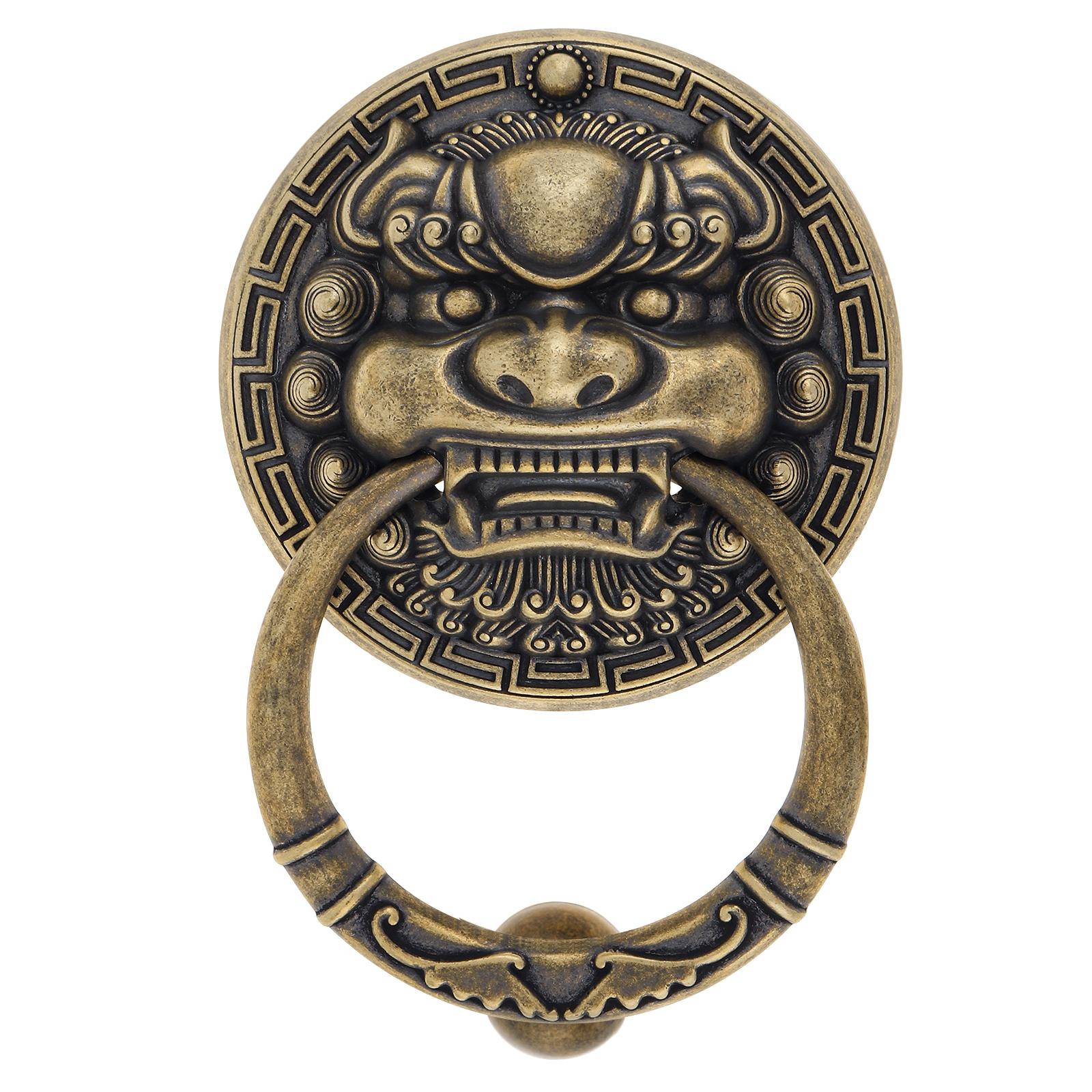 

Solid Brass Knocker,Classical 6.7 inch Knocker,Fit for Decorative Front Door,With Mounting Screws,Knock Button,Door Hardware бронзовый