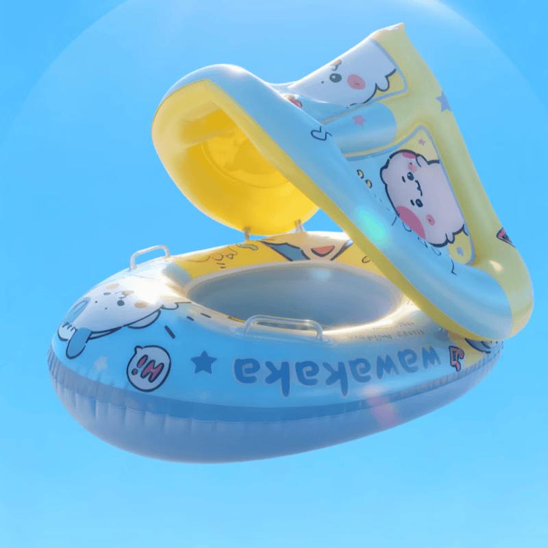 Kids Inflatable Swim Ring with Sunshade