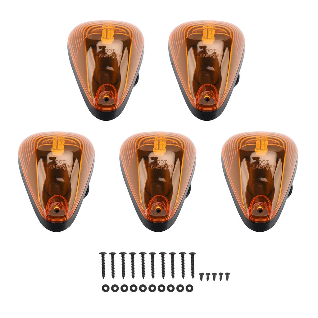 5 Stück LED Kabinenmarkierungsleuchte 12V Bernstein Hohe Helligkeit Wasserdicht Stoßfest Kabinendachmarkierung