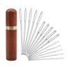 30pc Leather Sewing Needles Big Eye Manual Embroidery Stitching Fabric Cross Stitch Knitting Tool with Needle Cylinder