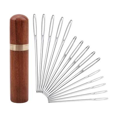 30 ks Kožené šicí jehly Velké očko Ruční vyšívání Stehování Látka Křížková výšivka Pletací nástroj s válcem na jehly