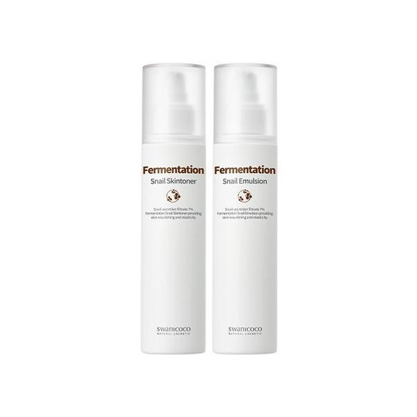 Swanicoco Fermentation Snail Skin Toner 120ml + Emulsion 120ml 2pcs Set