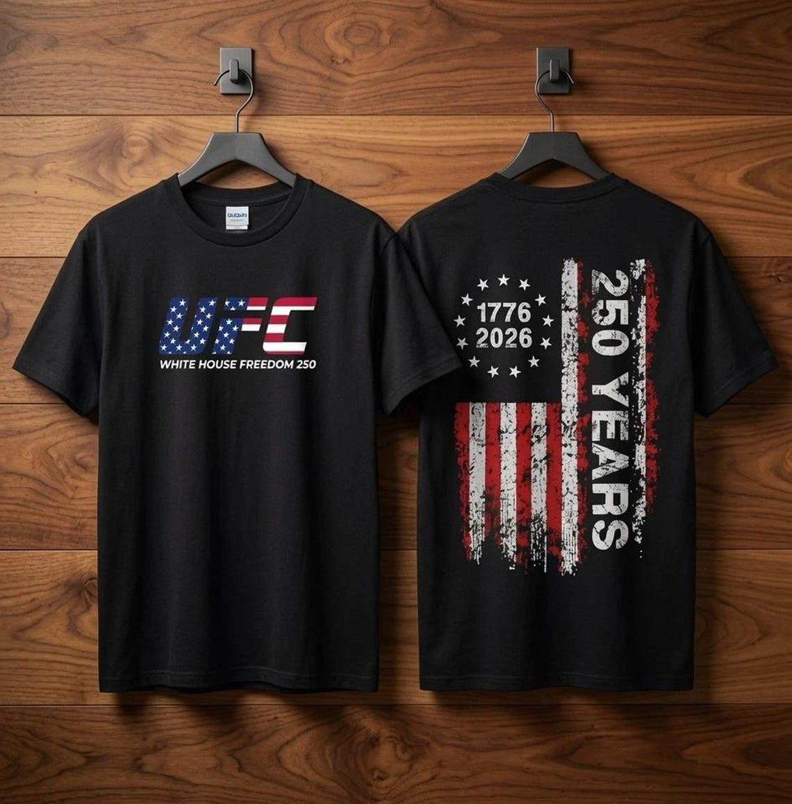 UFC Freedom 250 Patriotic 1776-2026 Graphic T-Shirt XXXXL