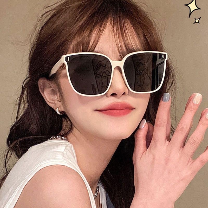 Sonnenbrille Koreanische Sonnenbrille für Damen UV-Schutz Übergroß Kleines Gesicht [88flix] Damen