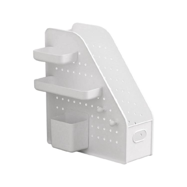 Schreibtischorganizer mit Lochwand, abnehmbarem Stiftebecher, multifunktionaler Aktenablagebox, platzsparender Buchstütze für Zuhause und Büro