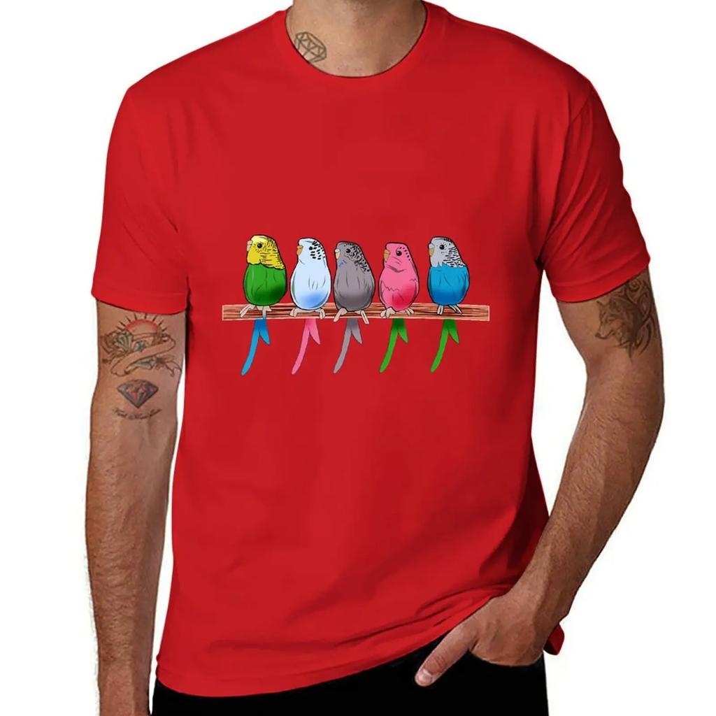 Funny Budgie Pet Bird Parakeet Graphic Budgerigar Gift TShirt Aesthetic Clothes Cute Tops Men T Shirts 2025 New Model