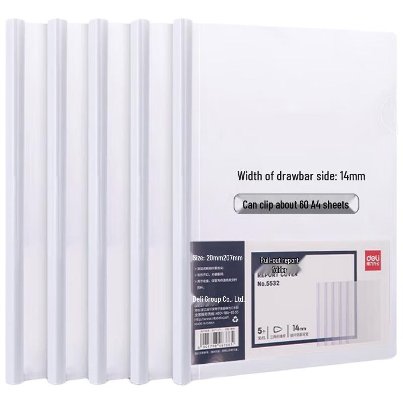 Deli 5532 A4 Transparent Binding Bar Report Files