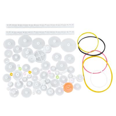 75pcs Plastic Gear Belt Pulley Worm Shaft Sleeve Set DIY Robot Gearbox Motor Toy