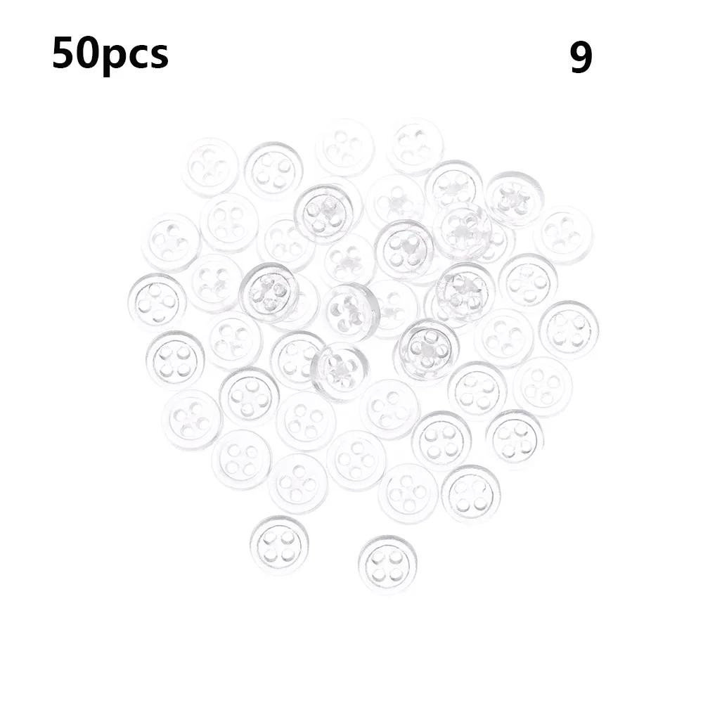 50pcs 4 Holes Mini Buttons for Doll Clothes Round Candy Color Plastic Buckles DIY Doll Bag Sewing Handmade Doll Accessorie
