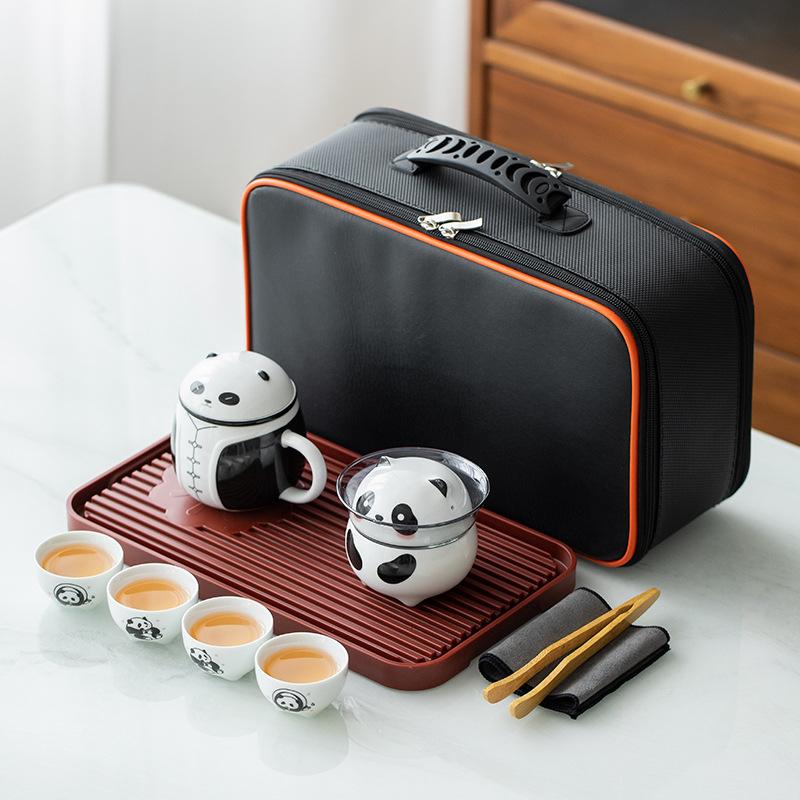 Ceramic Kung Fu Impression Panda Travel Tea Set Business Enterprise Company Merchandise Festival Creative High-end Gifts