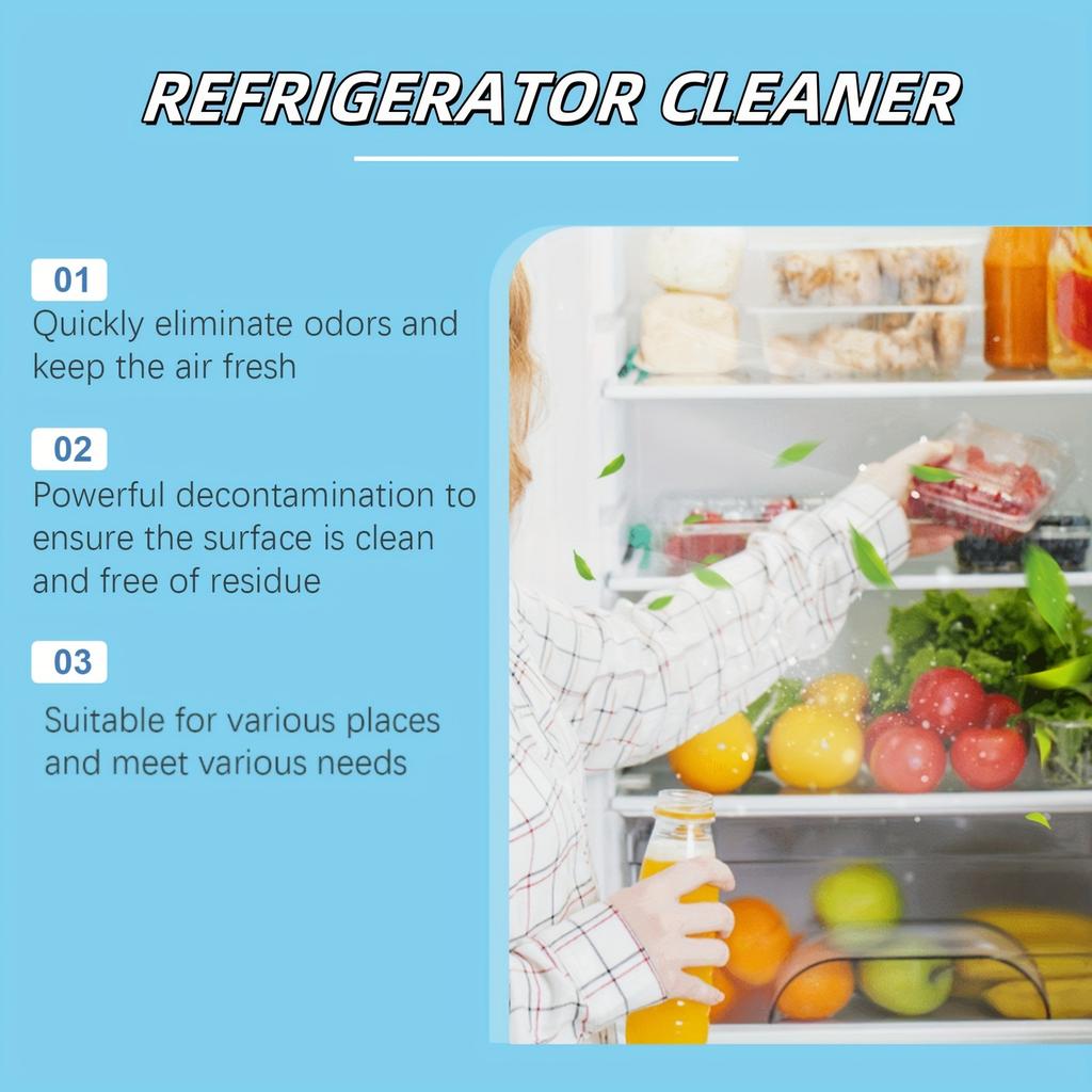 Jakehoe Kühlschrank Deodorant Reiniger - Löst schnell Lebensmittelflecken und Fett, Kühlschrank Luftreiniger, Gefrierschrank Deodorant