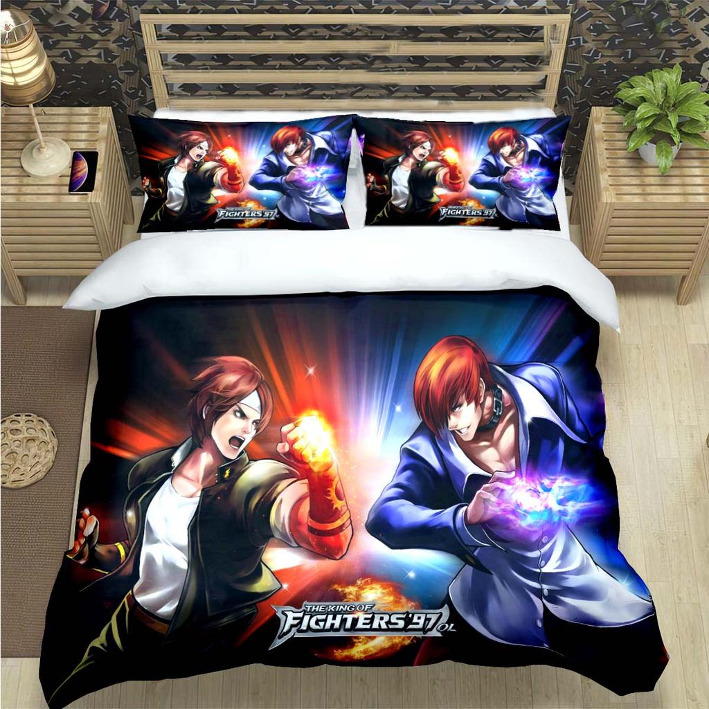 Heißes Spiel The King of Fighters Druck Bettwäsche Set Bettbezug Decke Bett Jugend Kinder Mädchen Jungen Geschenk