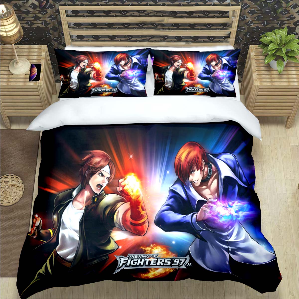 

Game The King Of Fighters Print Bedding Set Duvet Cover Comforter Bed Youth Kids Girl Boys Gift EU Twin 135x200cm