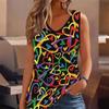 3D Heart Symbol Print Tank Tops for Women Workout Yoga Gym Printed Summer Sport Shirts Plus Size Vests