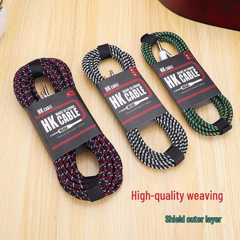 HK Brand 3M Braided Electric Guitar Audio Cable - High-Fidelity Connection for Sound Systems