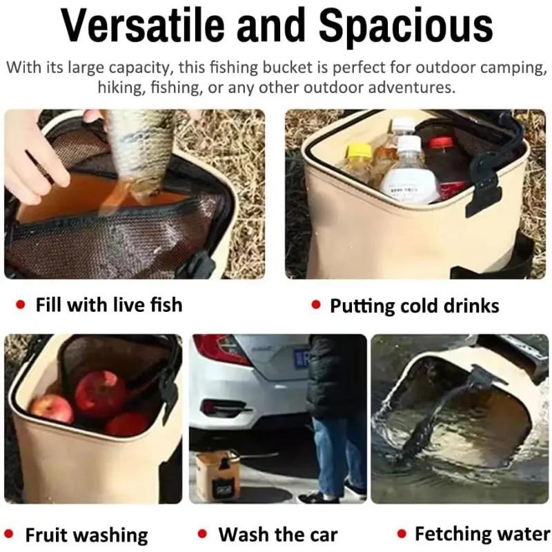 8L 13L Collapsible Water Bucket with Lid Durable Portable Multi-Purpose Storage Container for Kitchen Home Use