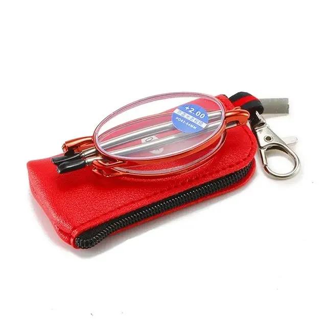 Folding Reading Glasses with Case Portable Telescopic Rotation Presbyopia Eyeglasses for Men Women Diopter Prescription