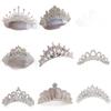 Children's Rhinestone Pearl Crown Hair Comb: Headdress Ornament for Photo Studio or Wedding