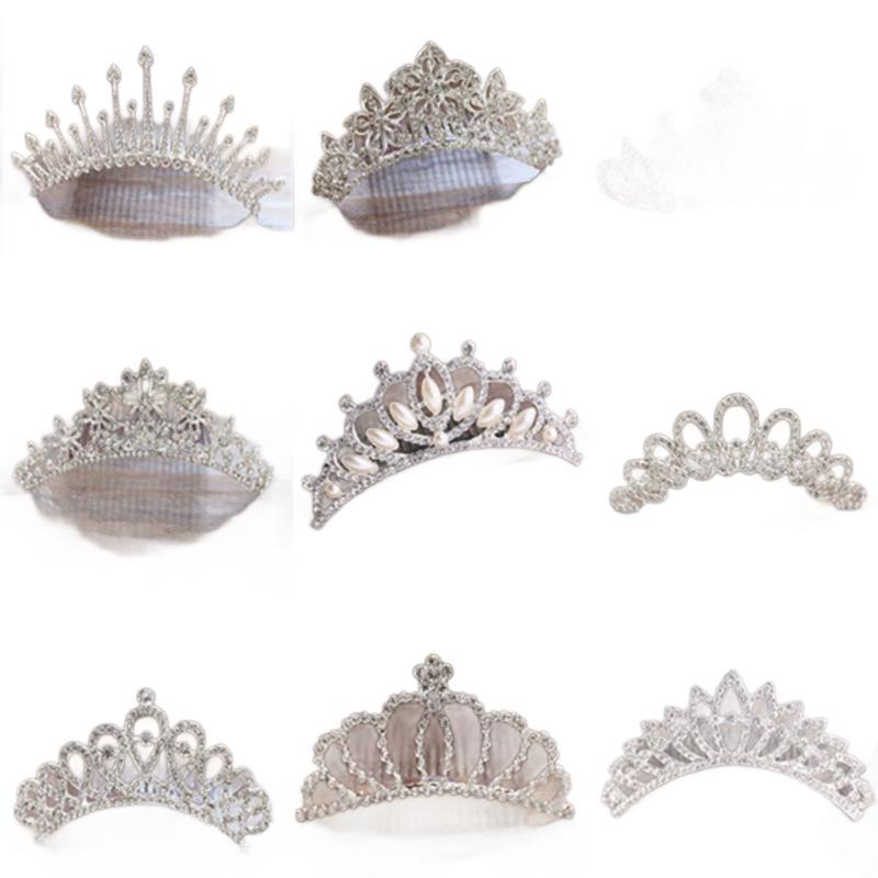 Children's Rhinestone Pearl Crown Hair Comb: Headdress Ornament for Photo Studio or Wedding