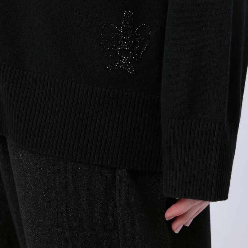 JNBY 2024 Spring V-Neck Wool Blend Knit Sweater