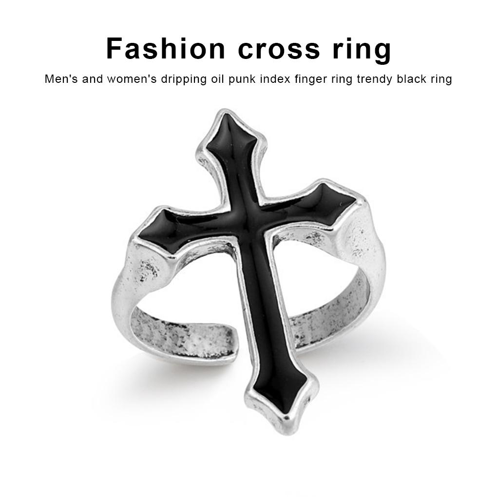 Ring HipHop Religion Black Lightweight Durable Jewelry Women Finger Rings Multi Unisex Process Size Simple Oiling