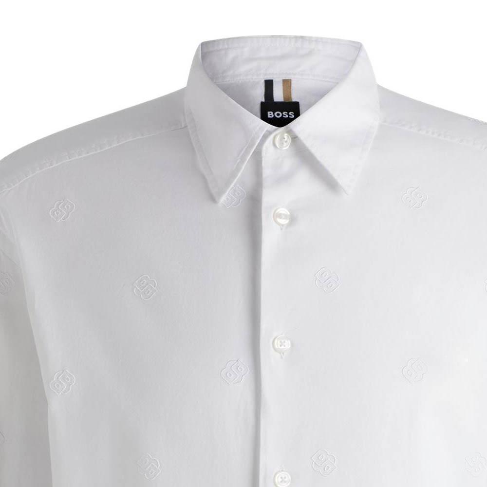 HUGO BOSS Shirts Men's White Pointed Collar Moderate Other 50534511-100