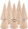 1-20Pack Natural Wood Cone Ring Holder Finger Jewelry Display Stand Organizer for DIY Craft
