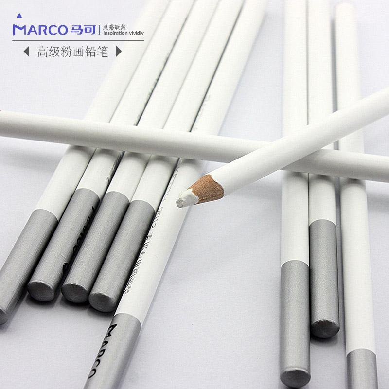 12pcs/set MARCO Raffine 7012 Professional Drawing Sketch Pastel Art White Pencil Sketch Charcoal Powder Brush High Light