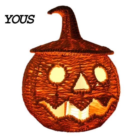 Rustieke Zeegras Opbergmand Handgeweven Halloween Pompoenmand, Spookachtige Snoepmand met Deksel, Vintage Rotan Seizoensgebonden Verlichte Lantaarn voor Veranda Display