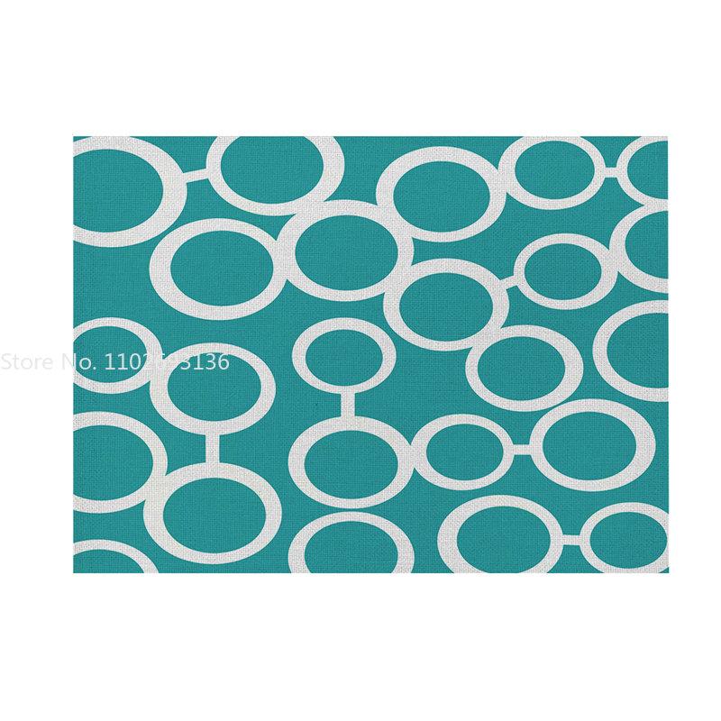 40X30cm Modern Geometric Simple Dining Tables Mat Heat Resistant Linen Placemat For Table Drink Cup Coaster Kitchen Accessories