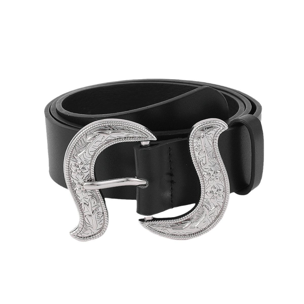 

Креативный и персонализированный ремень с пряжкой в виде змеи для женщин, модные и трендовые украшенные джинсы, черный ремень с пряжкой-иглой для женщин